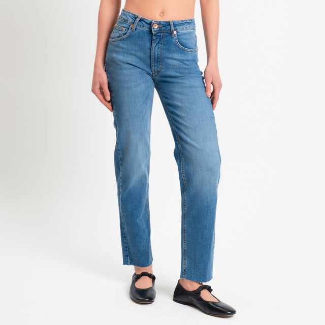 Tensione in-Jeans 5 tasche taglio vivo denim elasticizzato - denim