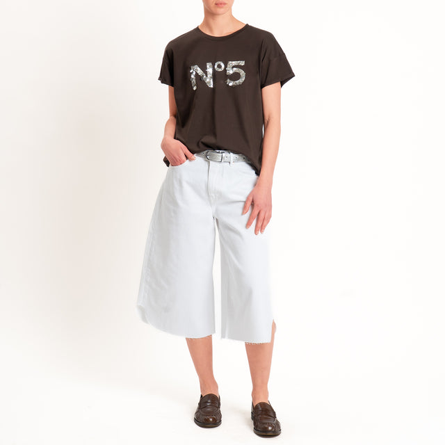 Tensione in-Bermuda jeans taglio vivo - bianco