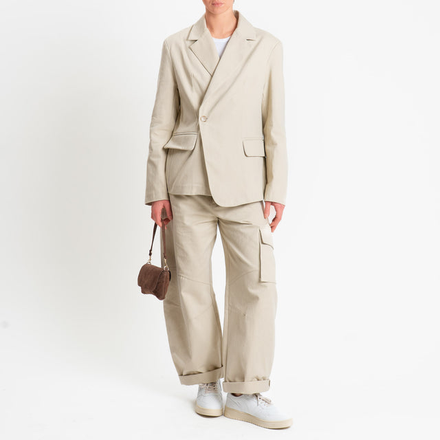 Tensione in-Pantalone cargo barrel fit - avena