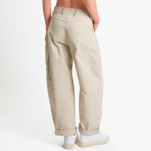 Tensione in-Pantalone cargo barrel fit - avena