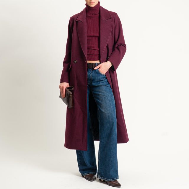 Tensione in-Cappotto misto lana doppiopetto - amarone