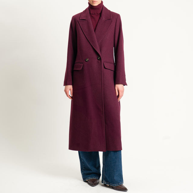 Tensione in-Cappotto misto lana doppiopetto - amarone
