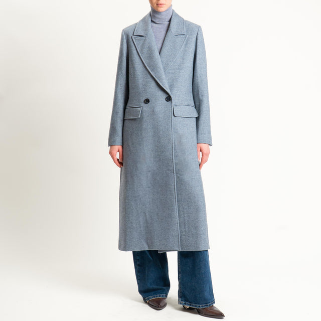 Tensione in-Cappotto misto lana doppiopetto - grigio