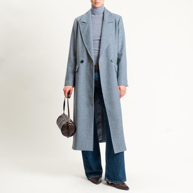 Tensione in-Cappotto misto lana doppiopetto - grigio