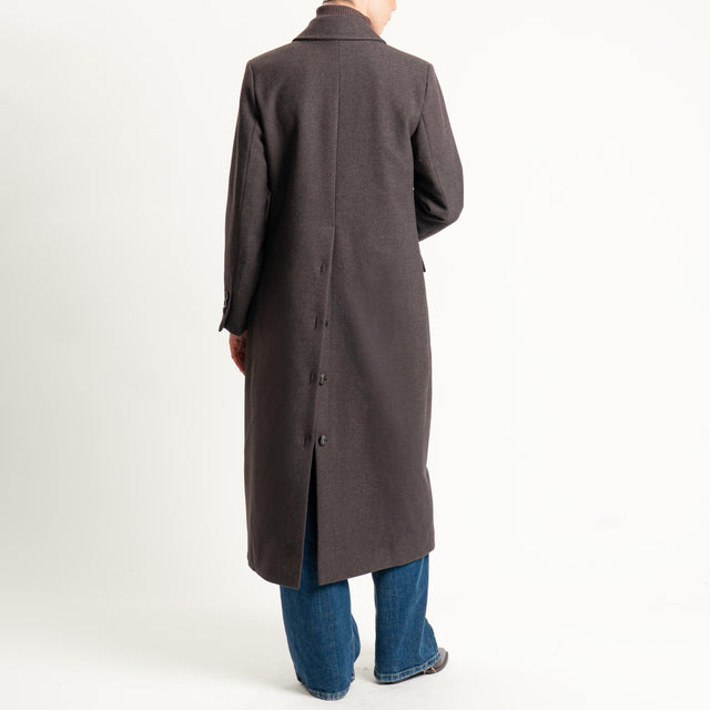 Tensione in-Cappotto misto lana doppiopetto - cioccolato