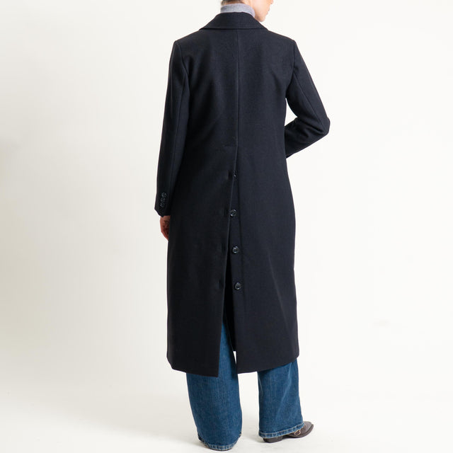 Tensione in-Cappotto misto lana doppiopetto - nero