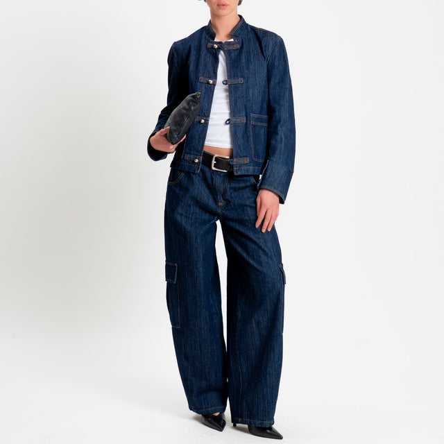 Tensione in-Giacca jeans con tasche - denim scuro