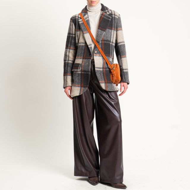 Tensione in-Pantalone similpelle wide leg - caffe'