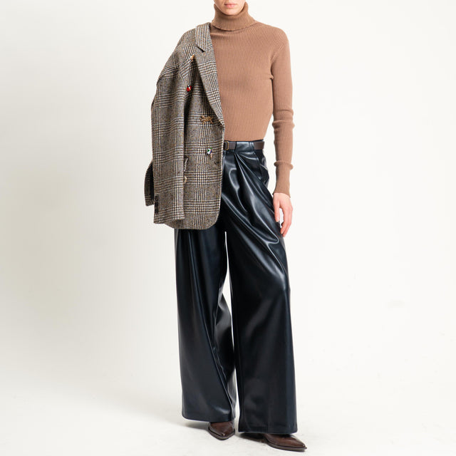 Tensione in-Pantalone similpelle wide leg - nero