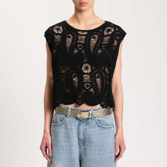 Tensione in-Top crochet - nero