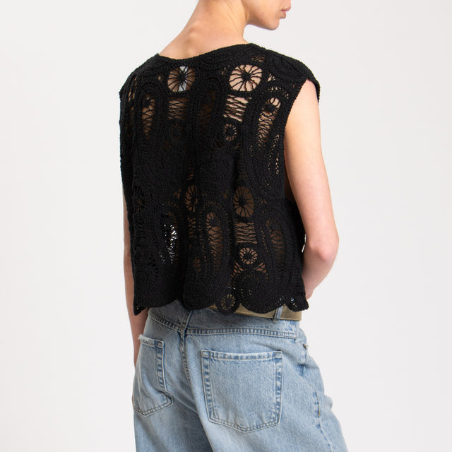 Tensione in-Top crochet - nero