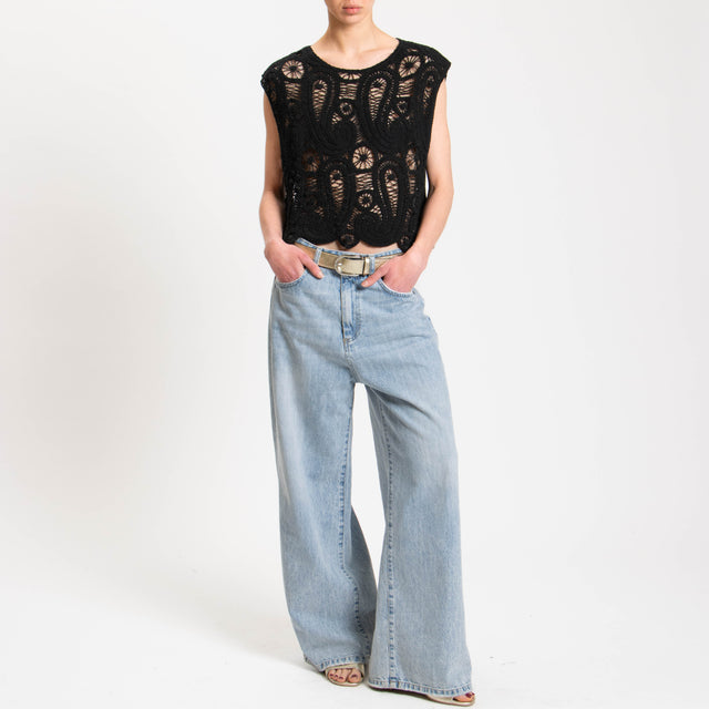 Tensione in-Top crochet - nero
