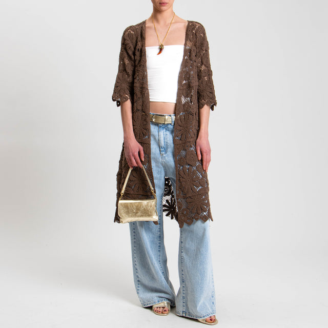 Tensione in-Kimono crochet - cioccolato