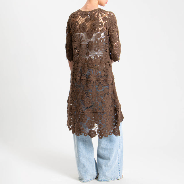 Tensione in-Kimono crochet - cioccolato