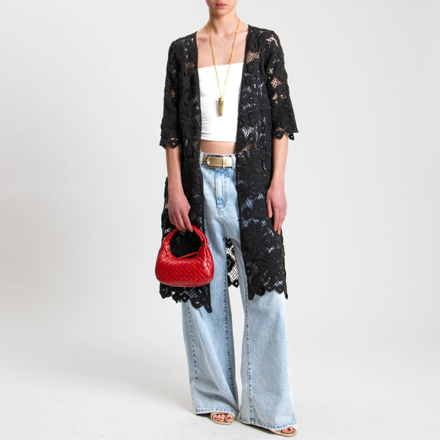 Tensione in-Kimono crochet - nero