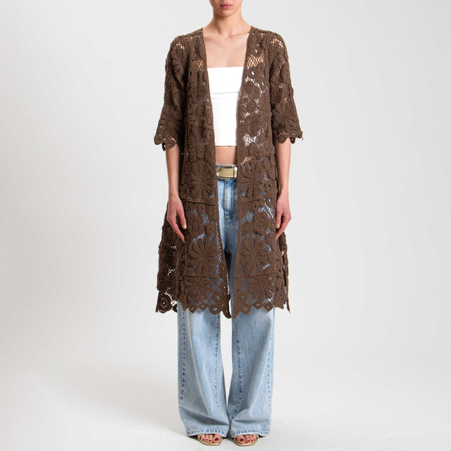 Tensione in-Kimono crochet - cioccolato