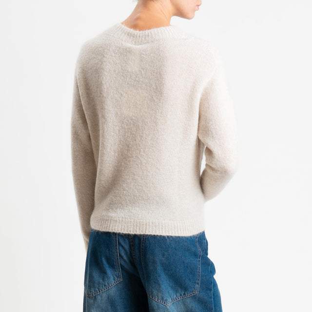 Tensione in-Maglia mohair girocollo - beige