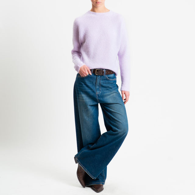 Tensione in-Maglia mohair girocollo - lavanda