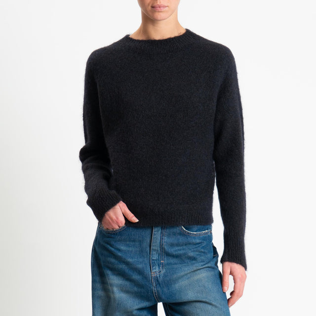 Tensione in-Maglia mohair girocollo - nero