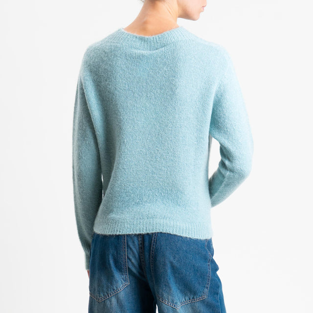 Tensione in-Maglia mohair girocollo - polvere