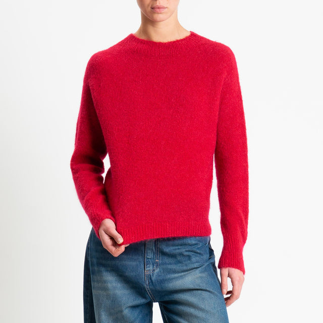 Tensione in-Maglia mohair girocollo - rosso