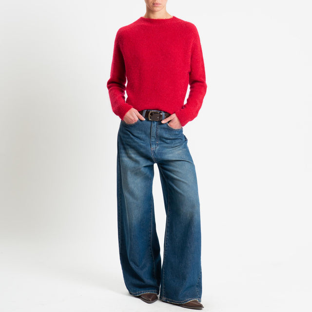 Tensione in-Maglia mohair girocollo - rosso