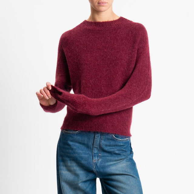 Tensione in-Maglia mohair girocollo - Bordeaux