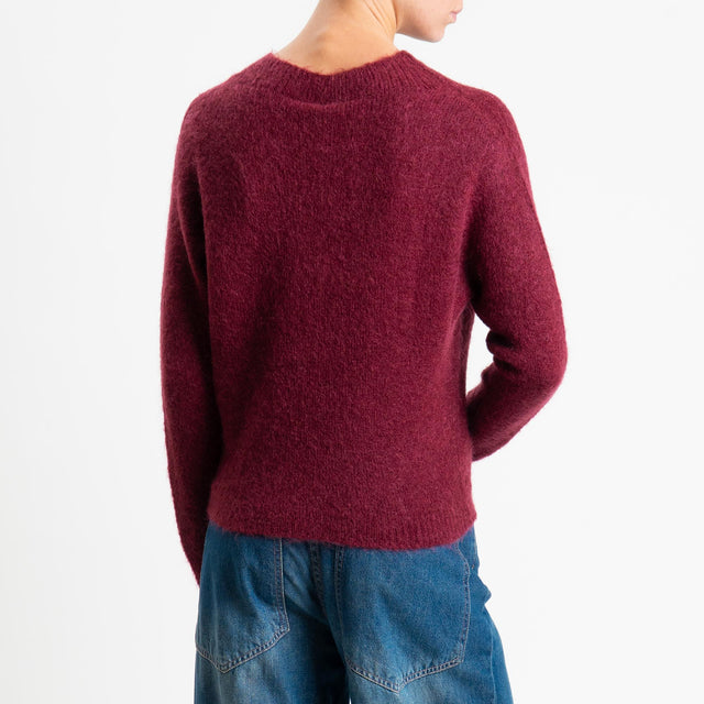 Tensione in-Maglia mohair girocollo - Bordeaux