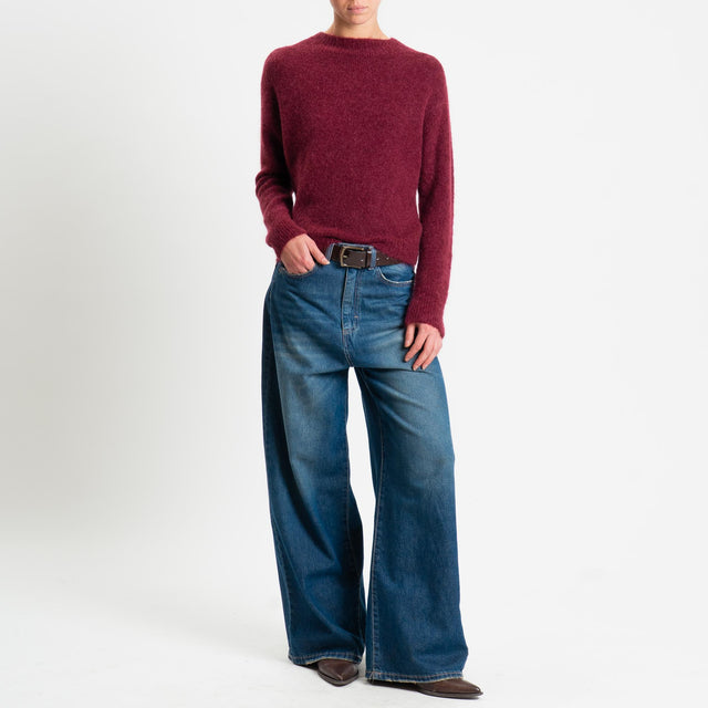 Tensione in-Maglia mohair girocollo - Bordeaux