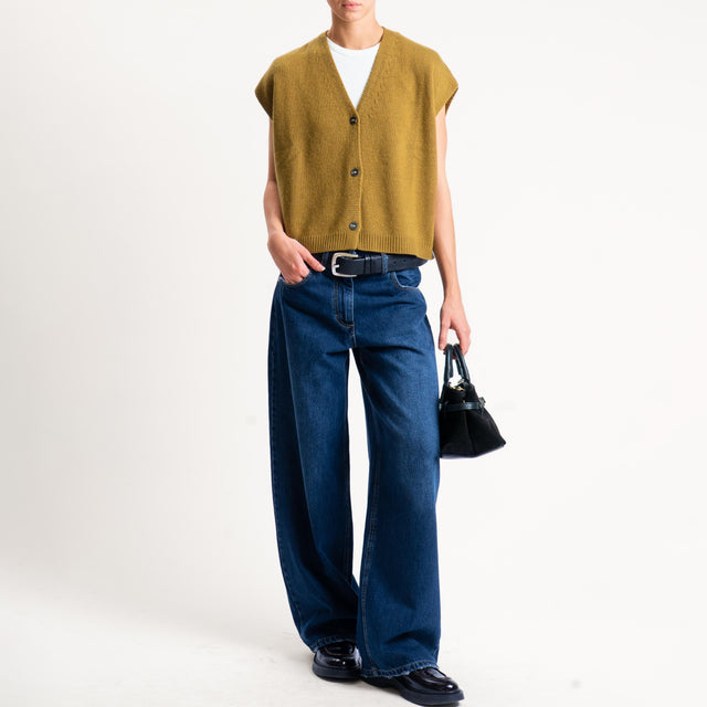 Tensione in-Gilet misto cashmere - olio