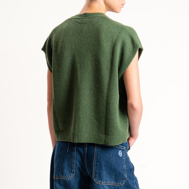 Tensione in-Gilet misto cashmere - militare