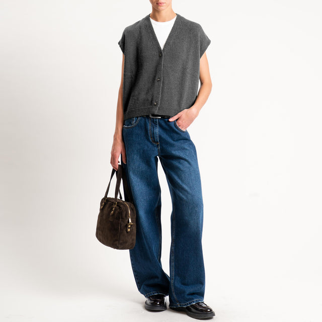 Tensione in-Gilet misto cashmere - antracite