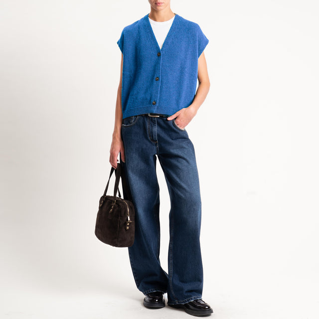 Tensione in-Gilet misto cashmere - bluette