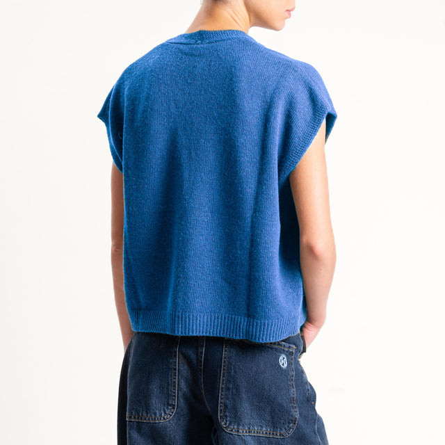 Tensione in-Gilet misto cashmere - bluette