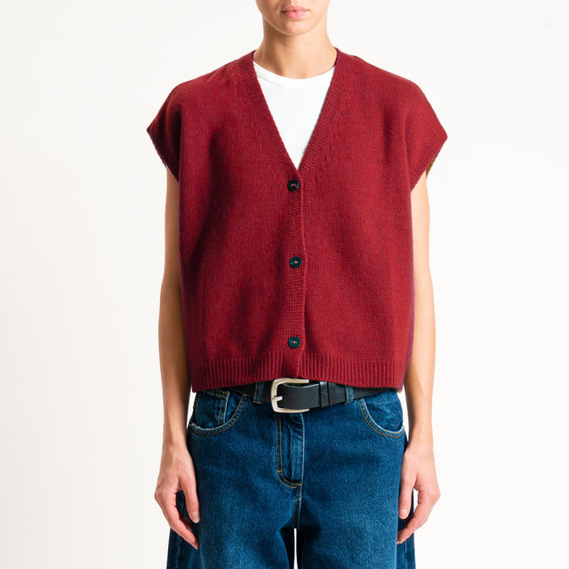 Tensione in-Gilet misto cashmere - cherry