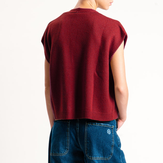 Tensione in-Gilet misto cashmere - cherry