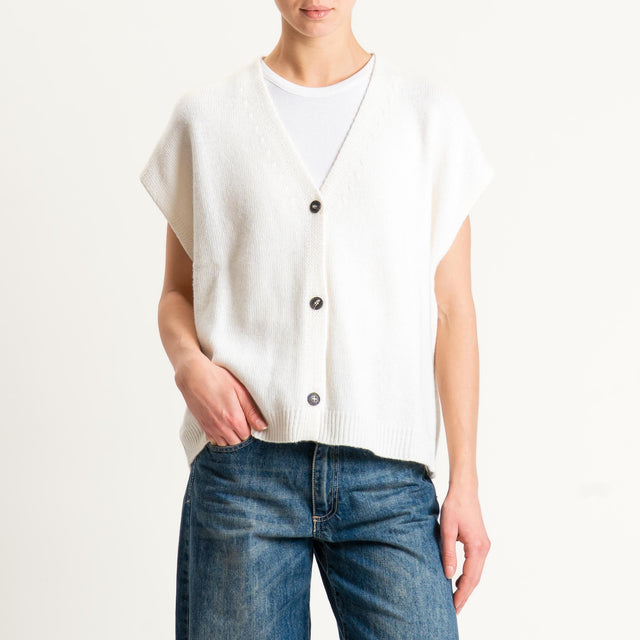 Tensione in-Gilet misto cashmere - panna