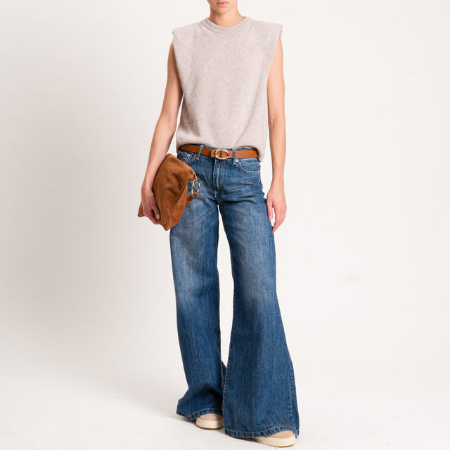 Tensione in-Maglia smanicata misto cashmere - sabbia