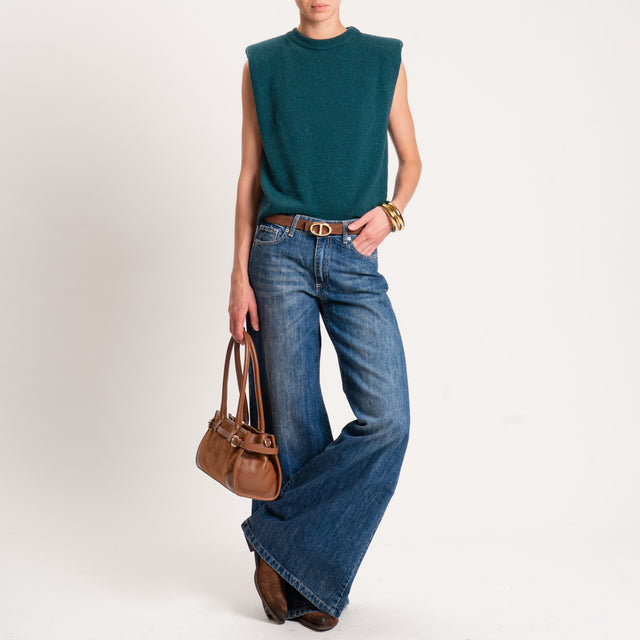 Tensione in-Maglia smanicata misto cashmere - VERDE