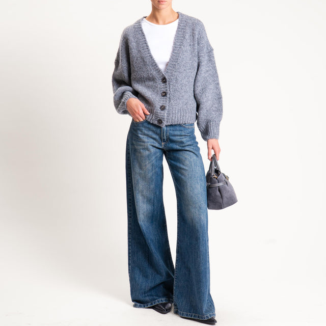 Tensione in- Cardigan misto lana - grigio