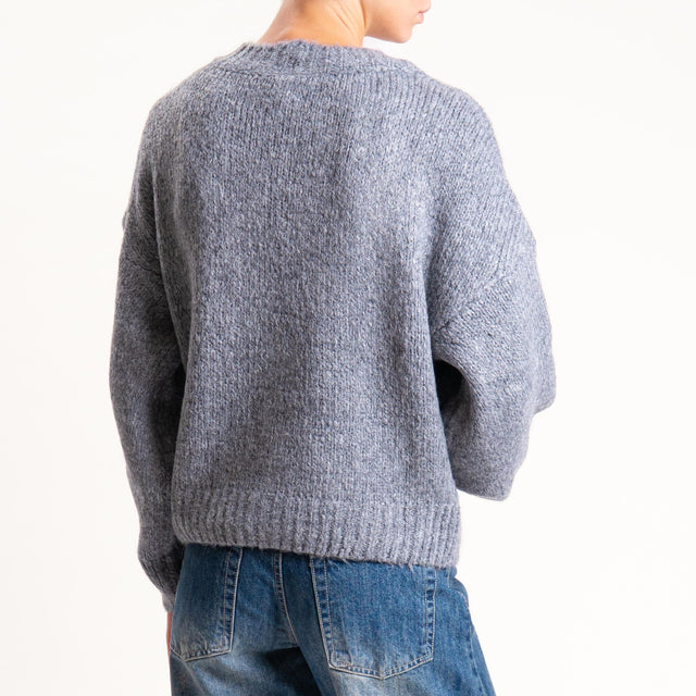 Tensione in- Cardigan misto lana - grigio