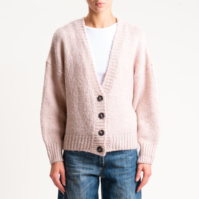 Tensione in- Cardigan misto lana - rosa
