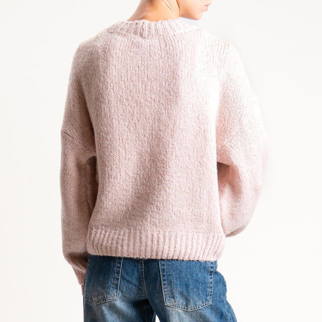 Tensione in- Cardigan misto lana - rosa