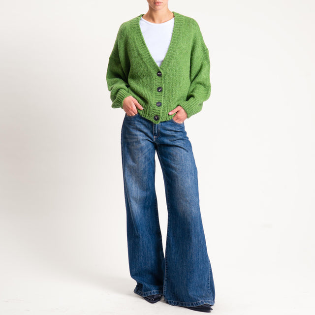 Tensione in- Cardigan misto lana - Verde