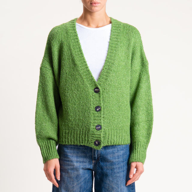 Tensione in- Cardigan misto lana - Verde