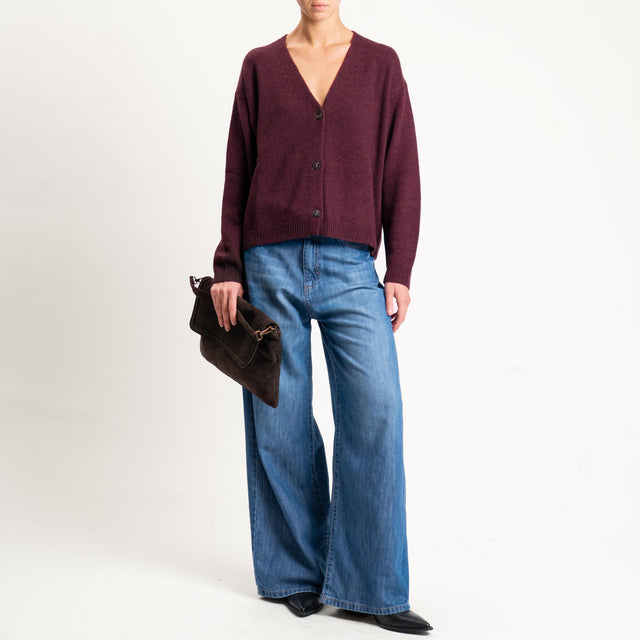 Tensione in-Cardigan misto cashmere - Bordeaux