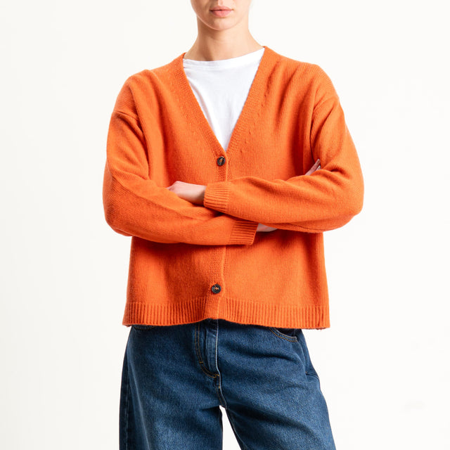 Tensione in-Cardigan misto cashmere - arancio