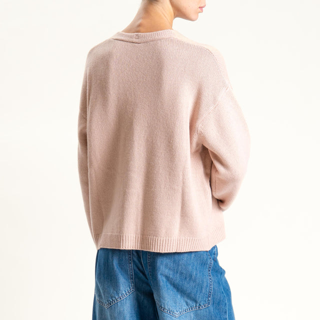 Tensione in-Cardigan misto cashmere - rosa