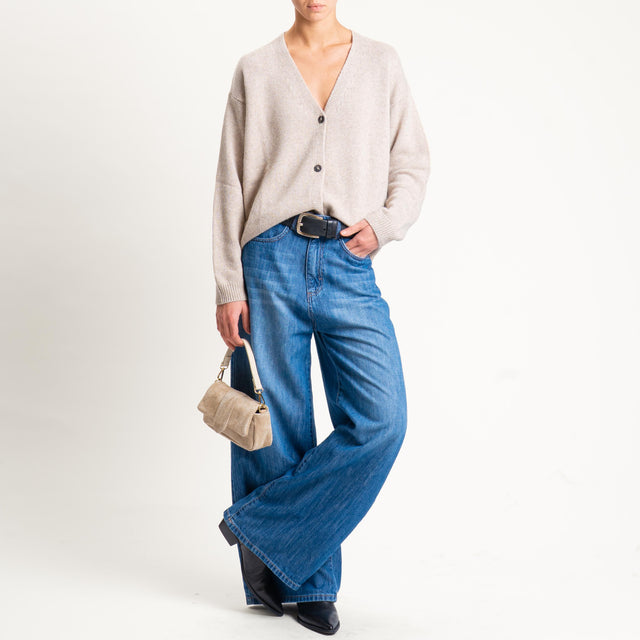 Tensione in-Cardigan misto cashmere - sabbia