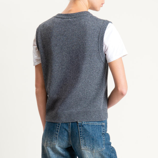 Tensione in-Maglia smanicata misto cashmere - antracite